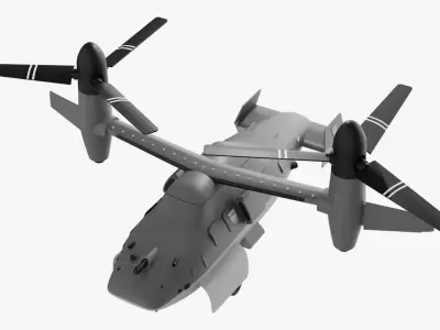 Military Tiltrotor Transport Aircraft 3D model