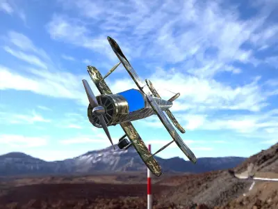 Sports aircraft camouflage Low-poly 3D model