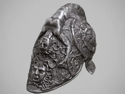 Burgonet Filippo Negroli Low-poly 3D model