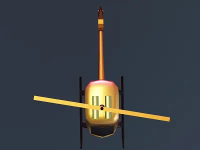 Helicopter 3D low poly model 3dhelicopter Low-poly 3D model