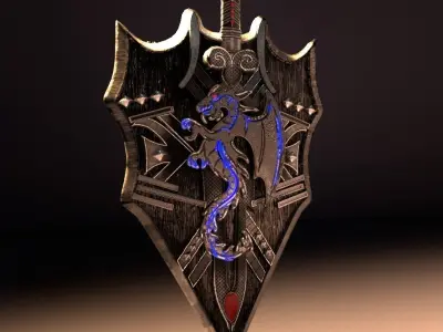  shield Low-poly 3D model