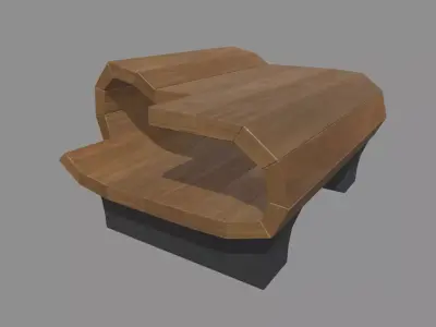 Low Poly Bench 012 Low-poly 3D model