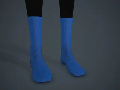 Blue Socks Style 3 Low-poly 3D model