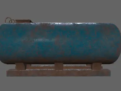 tanker old rusty plate Low-poly 3D model