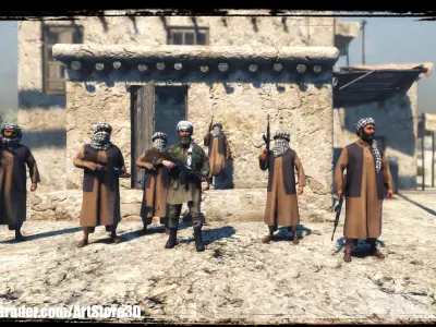 Terrorist Pack Low-poly 3D model