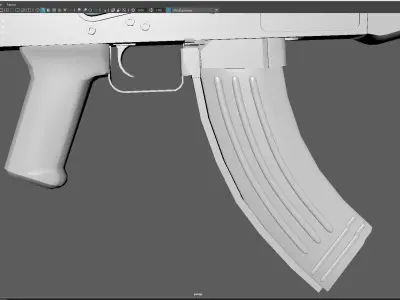 Low Poly AK-47 Assault Rifle Stylized 3D Weapon Model Low-poly 3D model