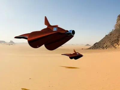 SciFi Aircraft Old Style Kenetics 3D model