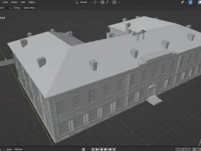 Historic school building 3D model