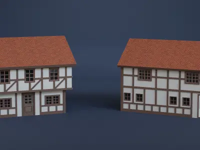 Stylized Modular European Building Kit 3D model