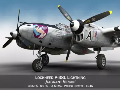 Lockheed P-38 Lightning - Vagrant Virgin 3D model