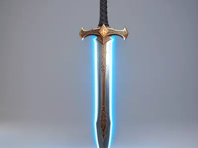Enchanted Sword with Glowing Runes 3D model