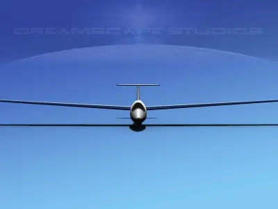 Venture Sailplane Low-poly 3D model