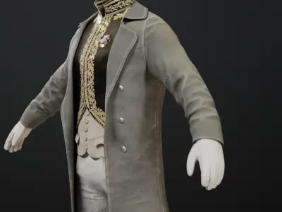 Soldier Napoleon Battlefield Rigged Low-poly 3D model