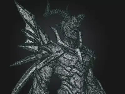 Sci-Fi Angel Demon Hybrid 3D Model - 3D Print Ready 3D print model