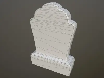 Old Dirty Tombstone concrete gravestone cemetery Low-poly 3D model