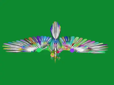 Blue Jay Bird Low-poly 3D model