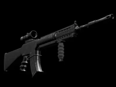 M416 3D Model ak - rifle Free low-poly 3D model