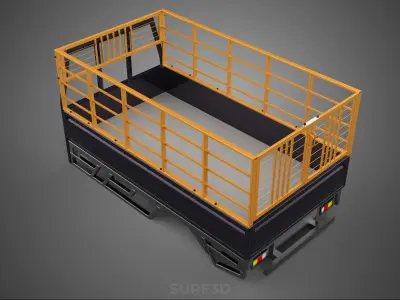 CARGO CAGE PICKUP TRUCK TRANSPORT DELIVERY LOGISTICS COMMERCIAL 3D model