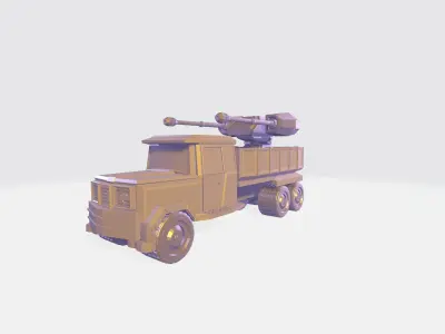 Dump war truck Low-poly 3D model