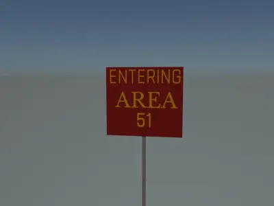 Area 51 sign Free low-poly 3D model