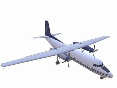 Lowpoly Fokker F27 Friendship Low-poly 3D model