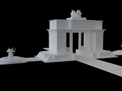 GHANA BLACK STAR SQUARE Low-poly 3D model