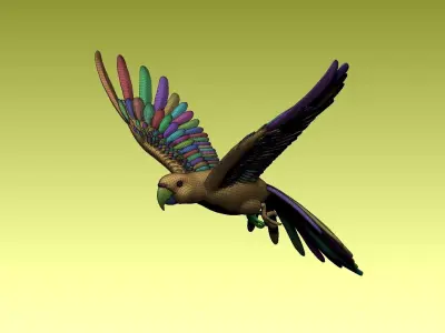 parrot flying in air 3D model