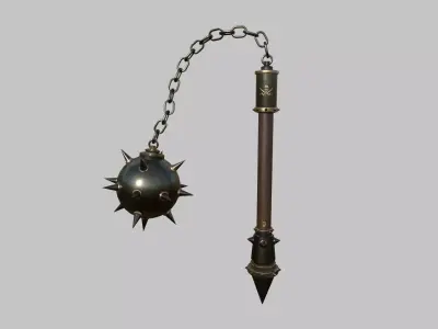 Medieval Flail 04 Black Dark - Character Fantasy Weaponry Low-poly 3D model