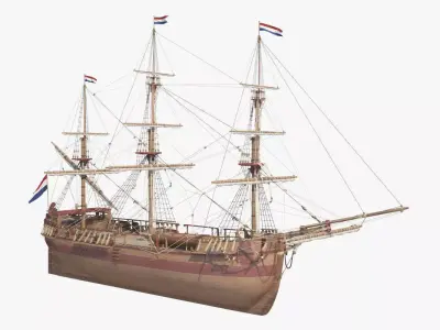 Dutch Galiot 3D model