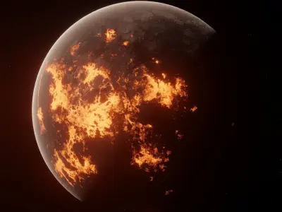 Planet Space Ready to game  Low-poly 3D model 9