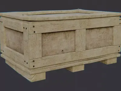Wooden Shipping Crate 24x32x48 Low-poly 3D model