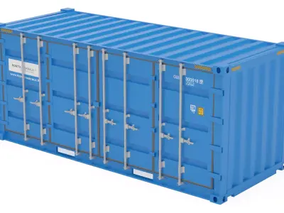 20 ft Cube Open Side Shipping Cargo Container 3D model