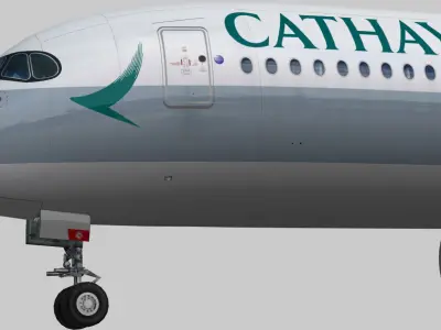 Airbus A350-900 XWB Cathay Pacific Low-poly 3D model