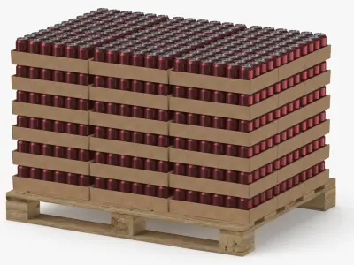 Cargo Cans Color 04 Plain and Packed 3D model