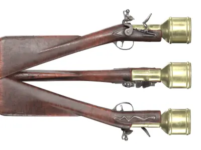 MILITARY Game Ready 18th Century Hand Mortar Low-poly 3D model