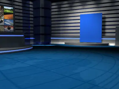 TV news studio 3D model