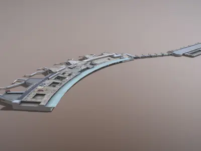 Airport Terminal LEMD Terminal1 Madrid Barajas Airport Low-poly 3D model