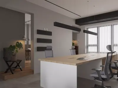  Office interior scene 09 3D model