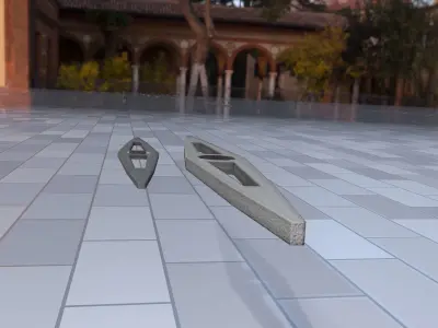 Concrete Power Pole Cross Connection 6 - Object 117 Low-poly 3D model