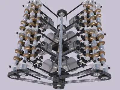 engine piston 3D model