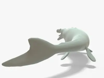 Mosasaurus Rigged Basemesh Low-poly 3D model