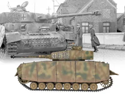 PzKpfw IV - Panzer 4 - Ausf H - 615 3D model