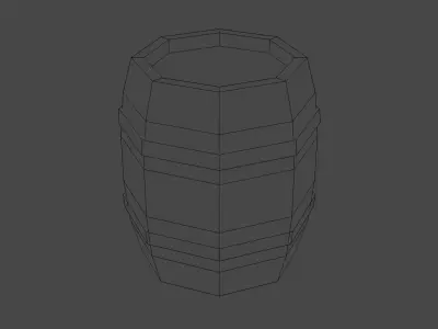 Low-poly barrel Free low-poly 3D model
