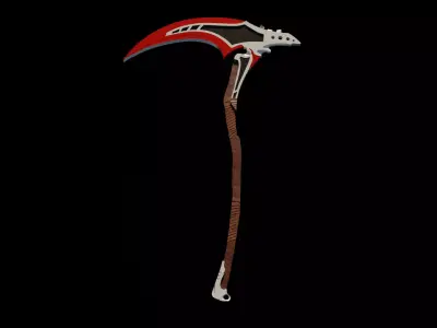 Scythe sacrificial axe Low-poly 3D model