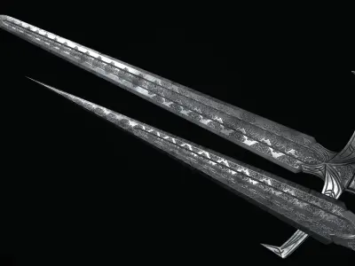 Game Asset Medieval Melee Weapon Sword And Dagger Low-poly 3D model