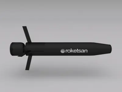 Tanok-120 mm Laser Guided Tank Gun Ammunition Low-poly 3D model