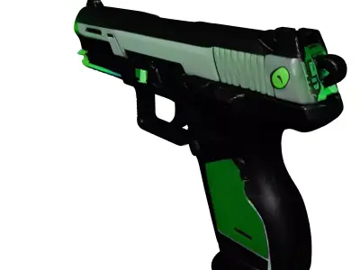 SciFi Handgun with Laser Sight 3D model