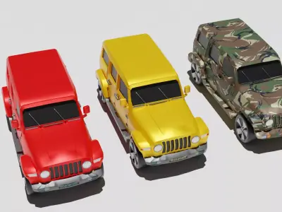 wrangler jeep package Low-poly 3D model