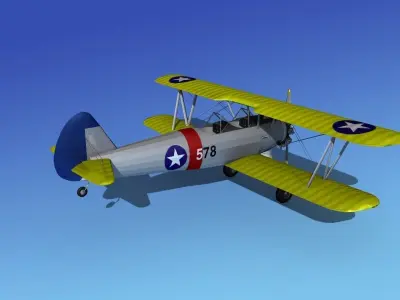 Stearman PT-17 Kaydet V08 3D model