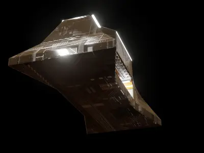 Military building ultra minimal design perfect for mobile games Low-poly 3D model